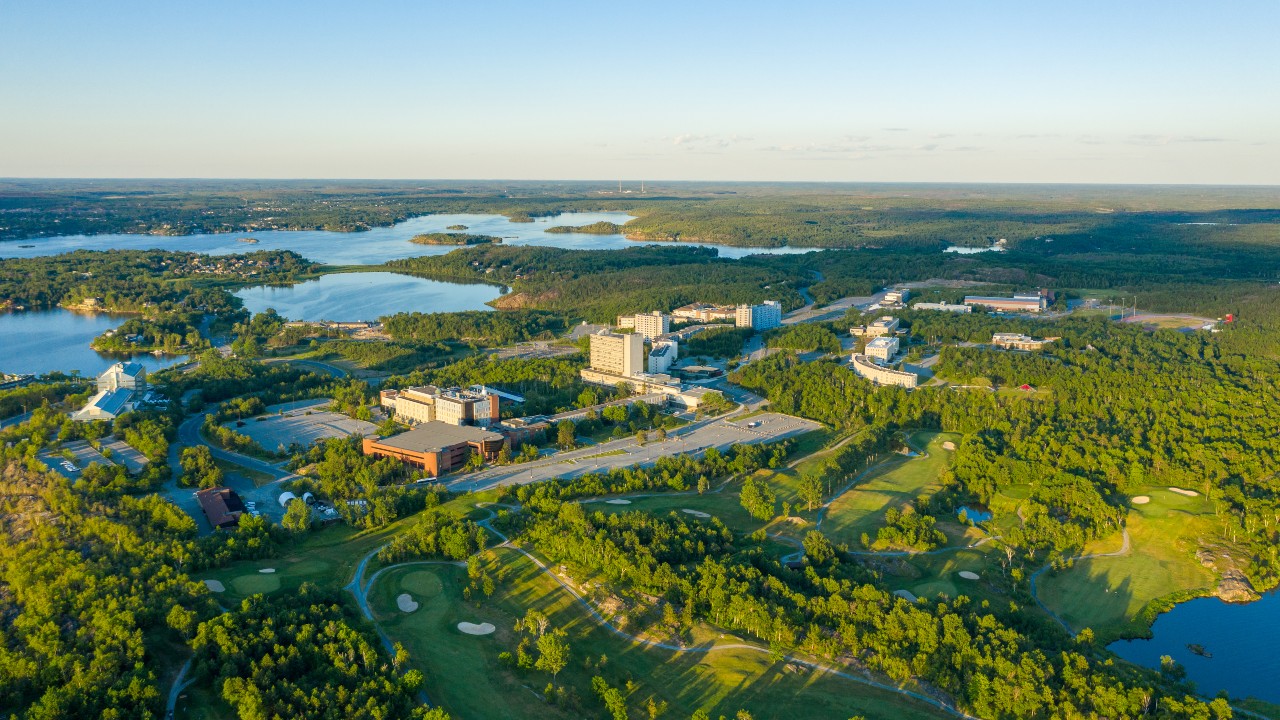 An aerial view of Laurentian campus